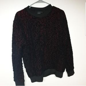 Zara Black leopard print sweater/jacket